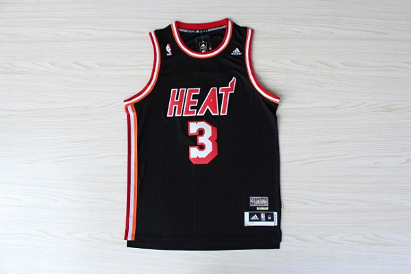  NBA Miami Heat 3 Dwyane Wade Hardwood Classic Fashion Swingman Black Jersey